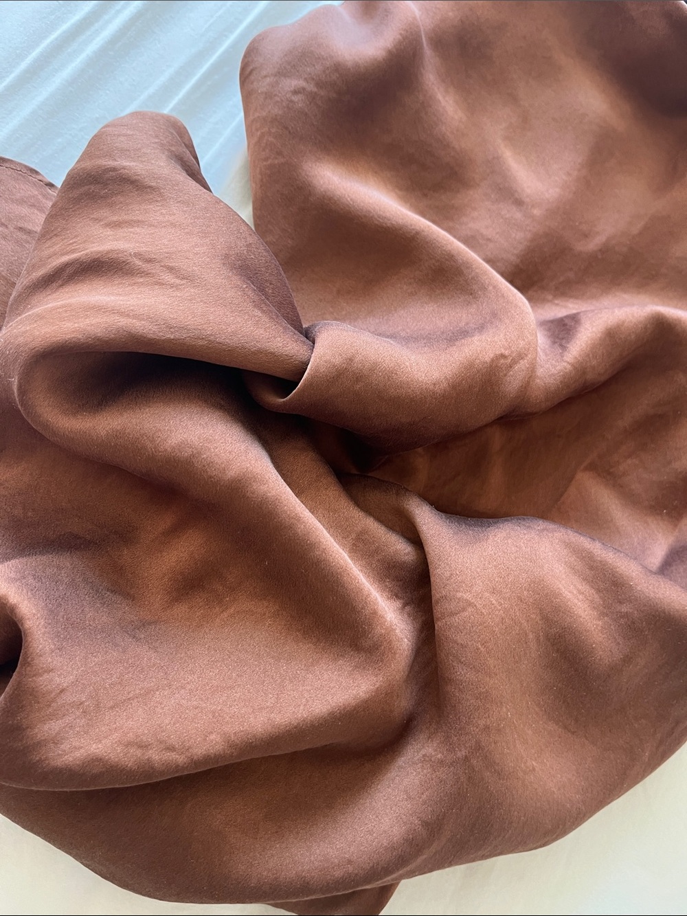 Quince Brown Silk A-Line Midi Skirt - Picture 5 of 5